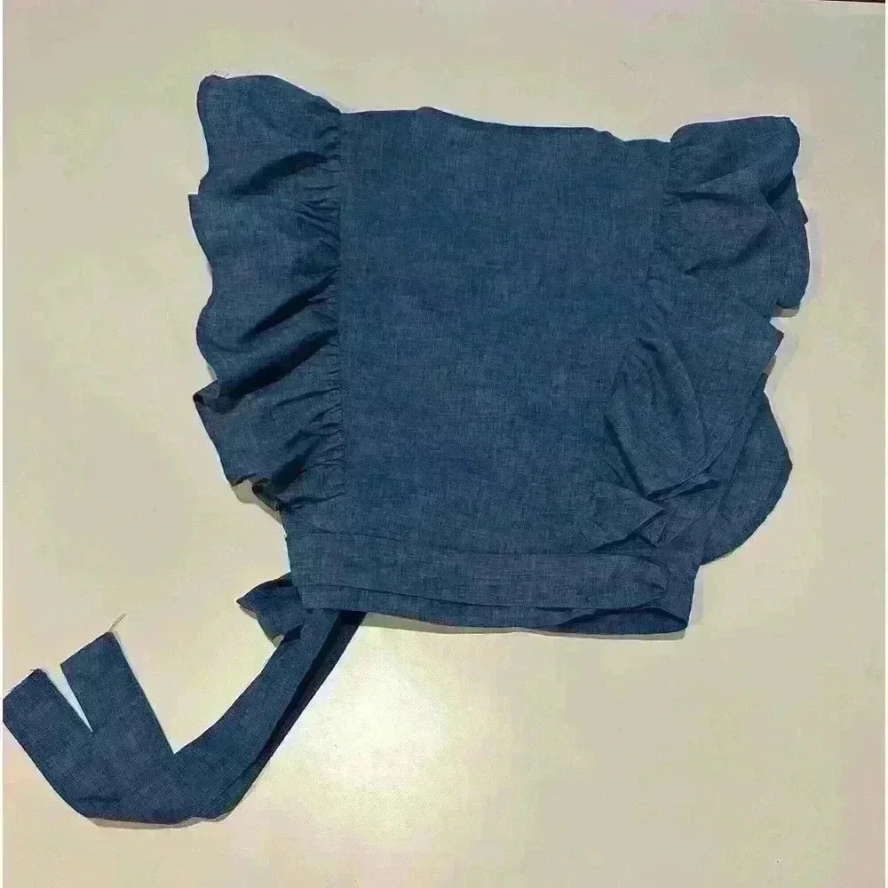 Glam Blue Wrap blouse with Ruffles Size Small - Picture 4 of 4